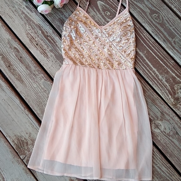 🔥 Price Firm🔥 Hollister Heavenly Sheer Sequin Icy Pink Cami Mini - Picture 12 of 12